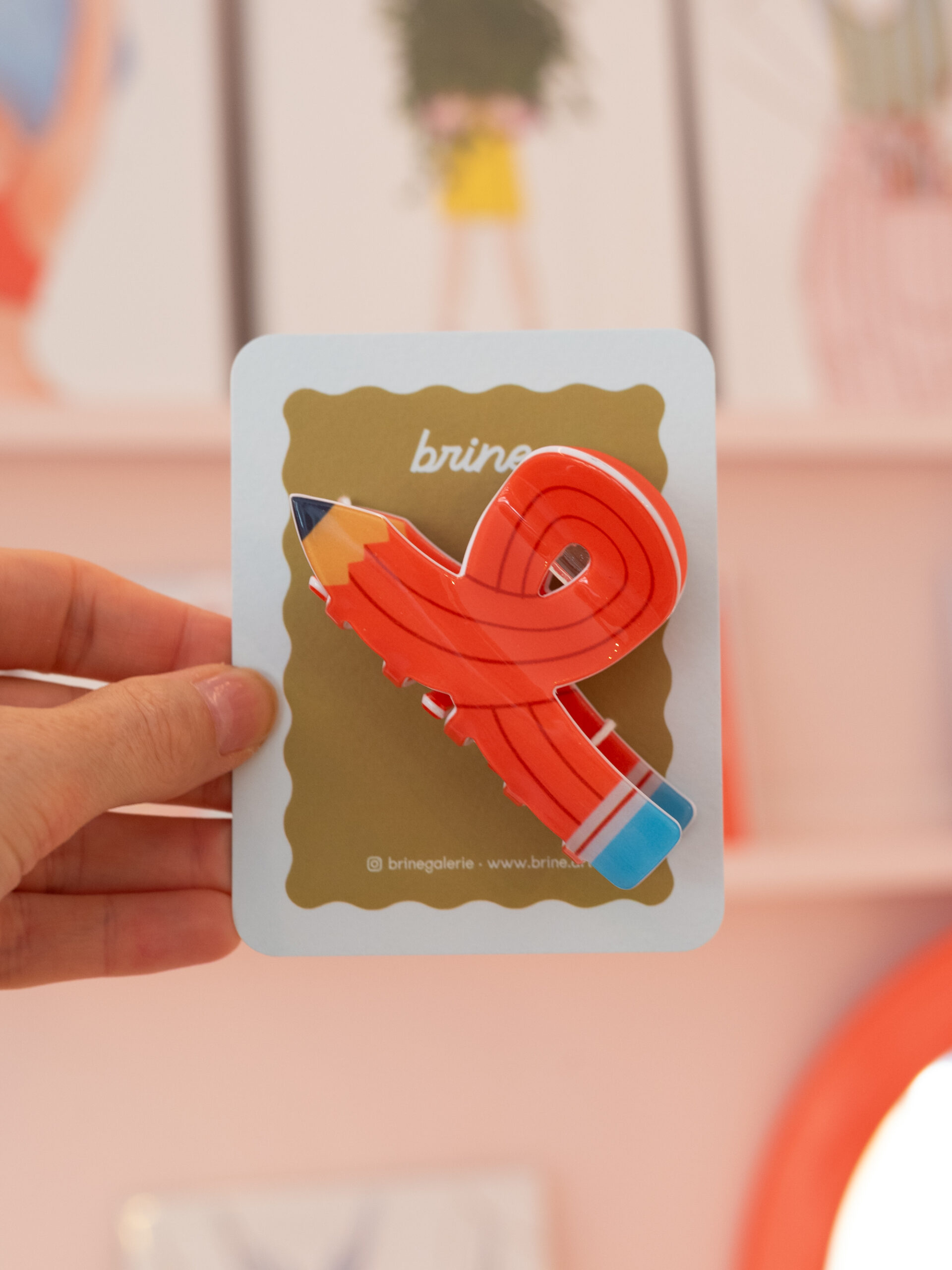 Barrette crayon - rouge