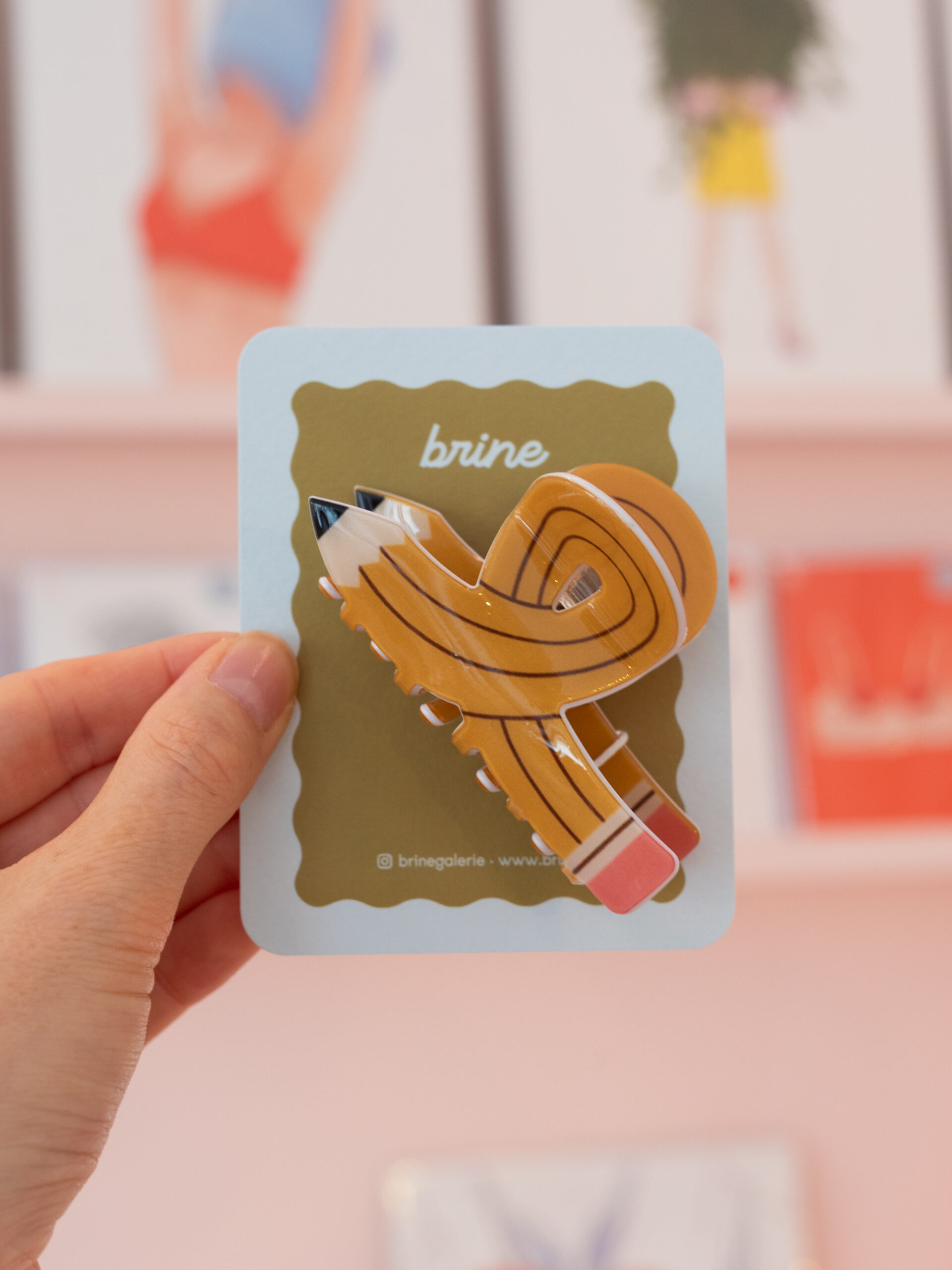 Barrette crayon - marron
