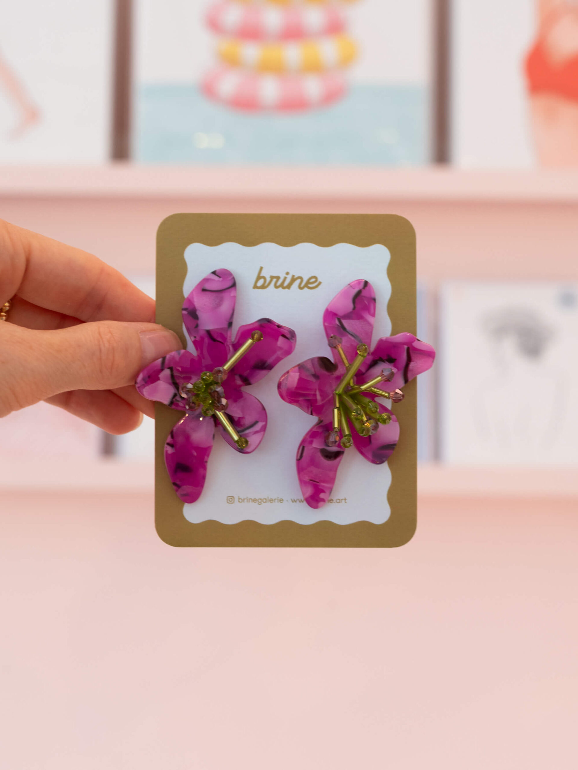 Boucles d'oreilles - Fleur Purple