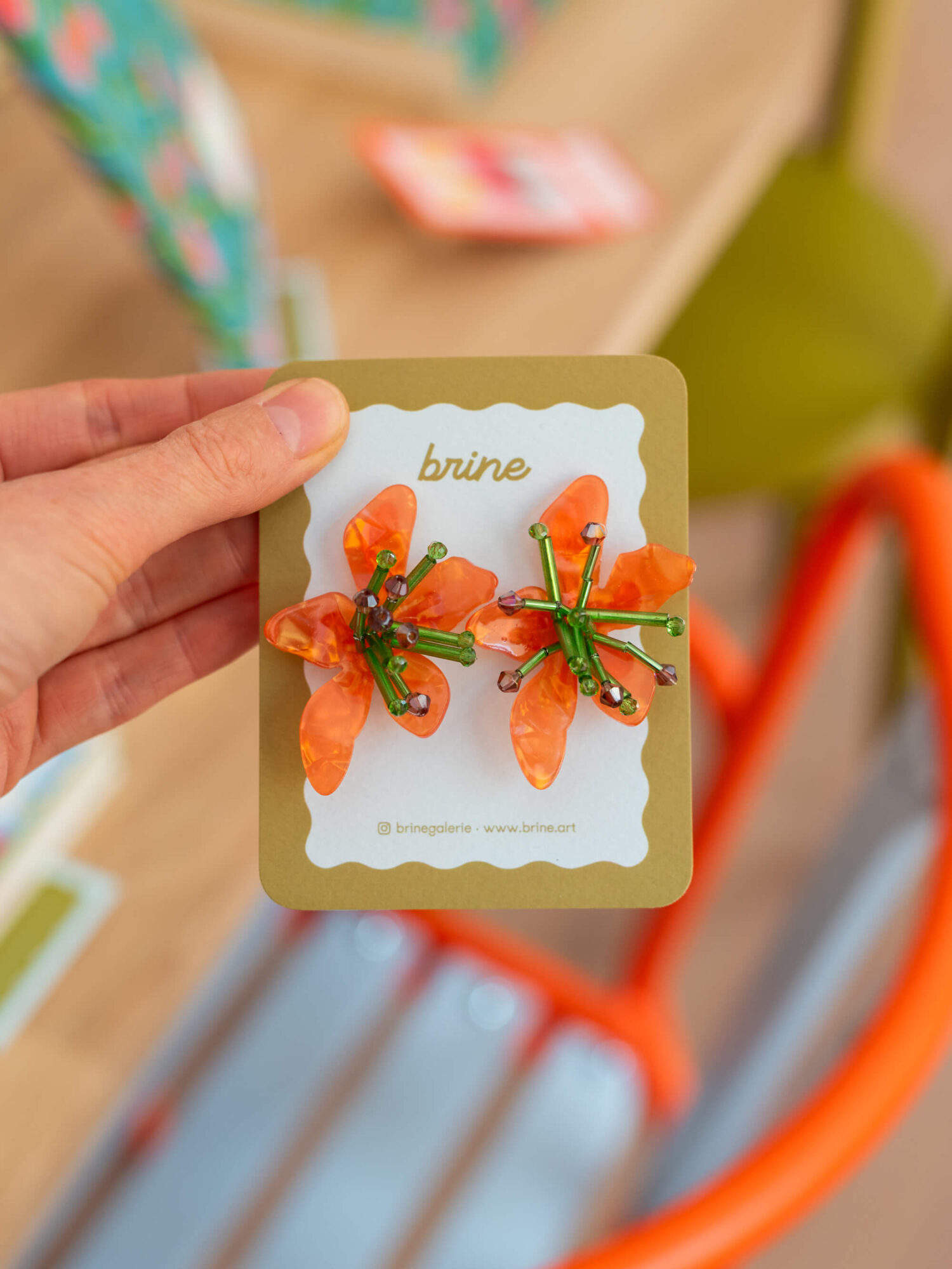 Boucles d'oreilles Fleurs de feu