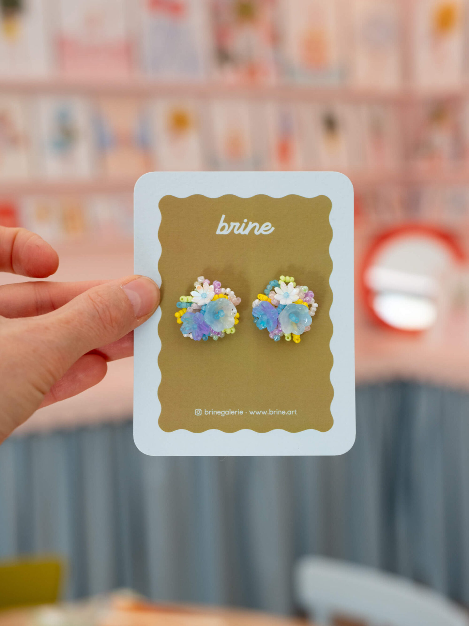 Boucles d’oreilles – Romance perlée bleu