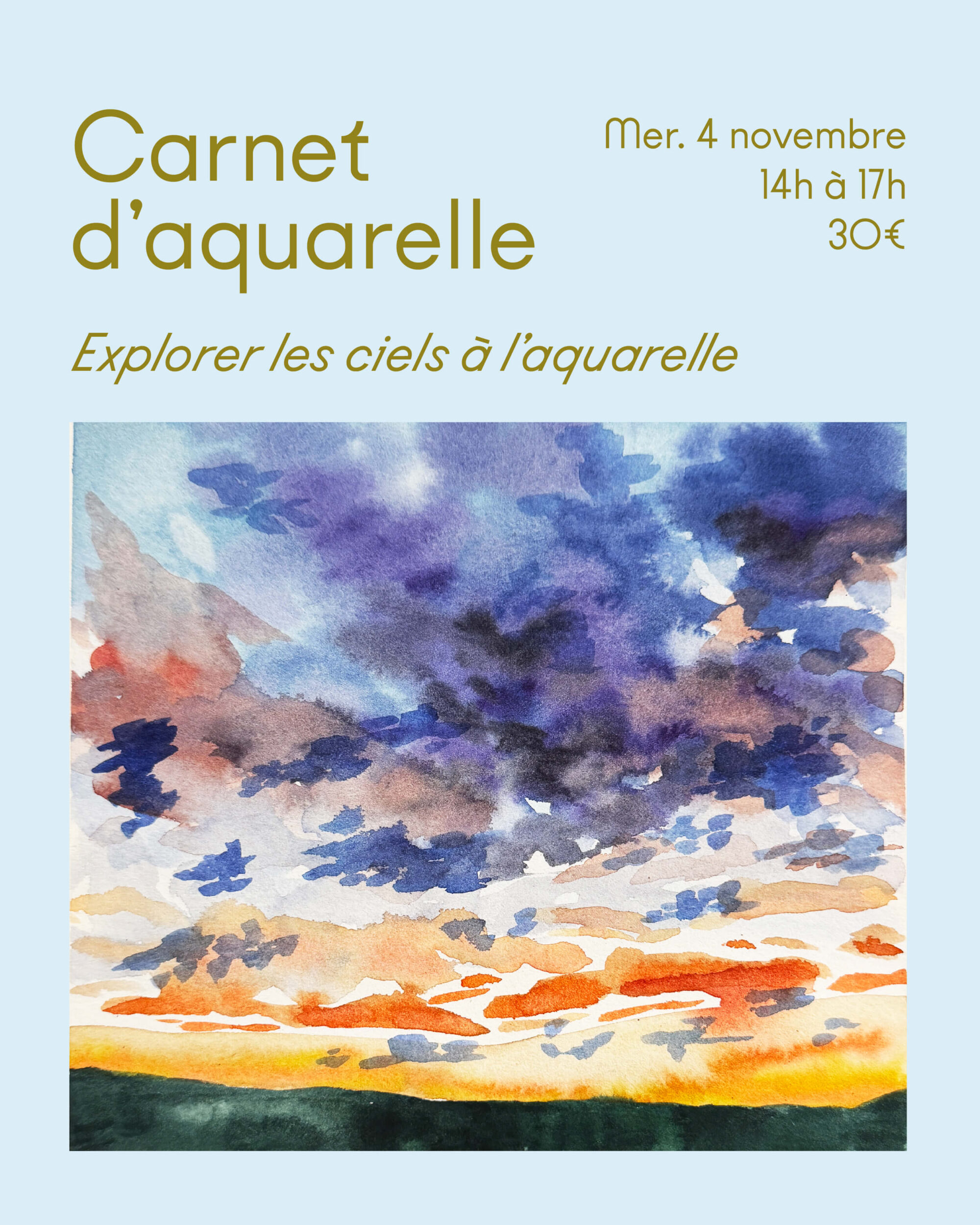 Atelier aquarelle : Les ciels
